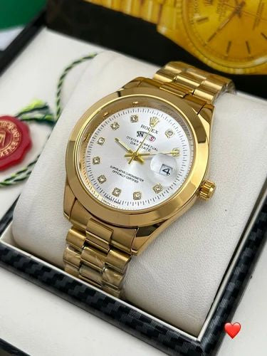 Rolex silver dial with gold casing