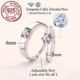 Premium Couple Rings – Elegant Silver Finish with Sparkling Stone